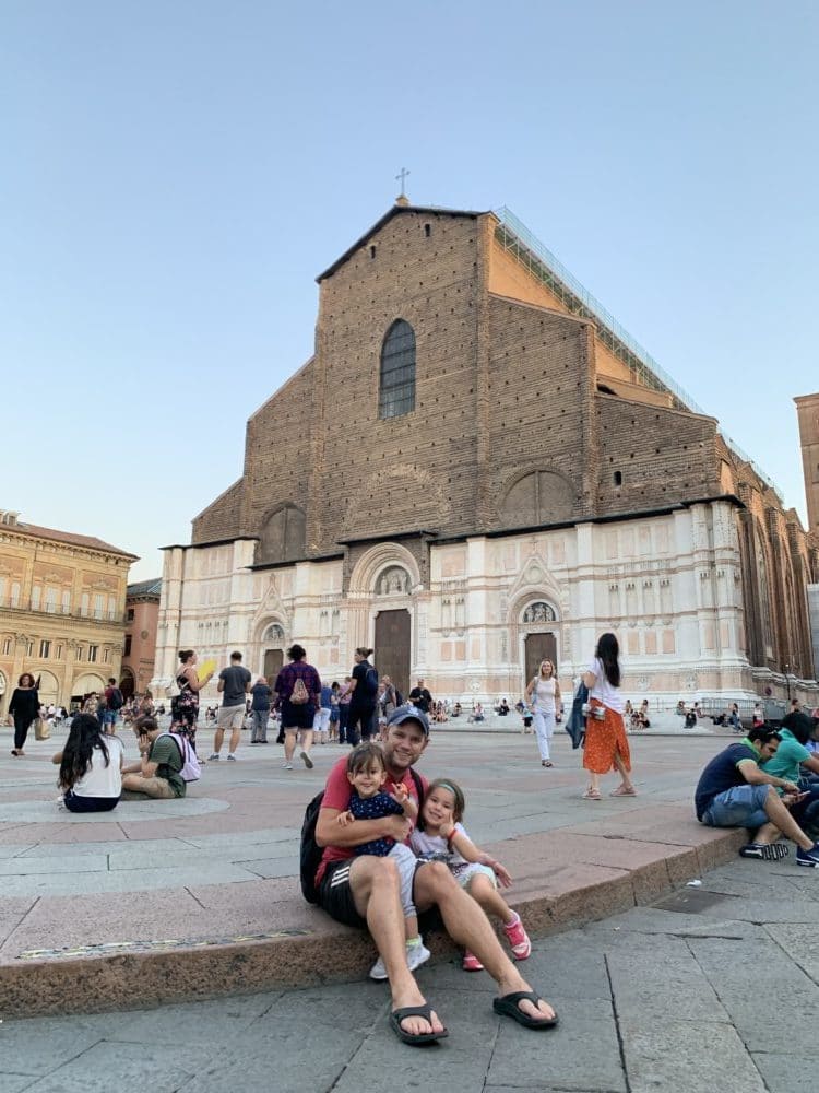 Main square. Bologna with kids