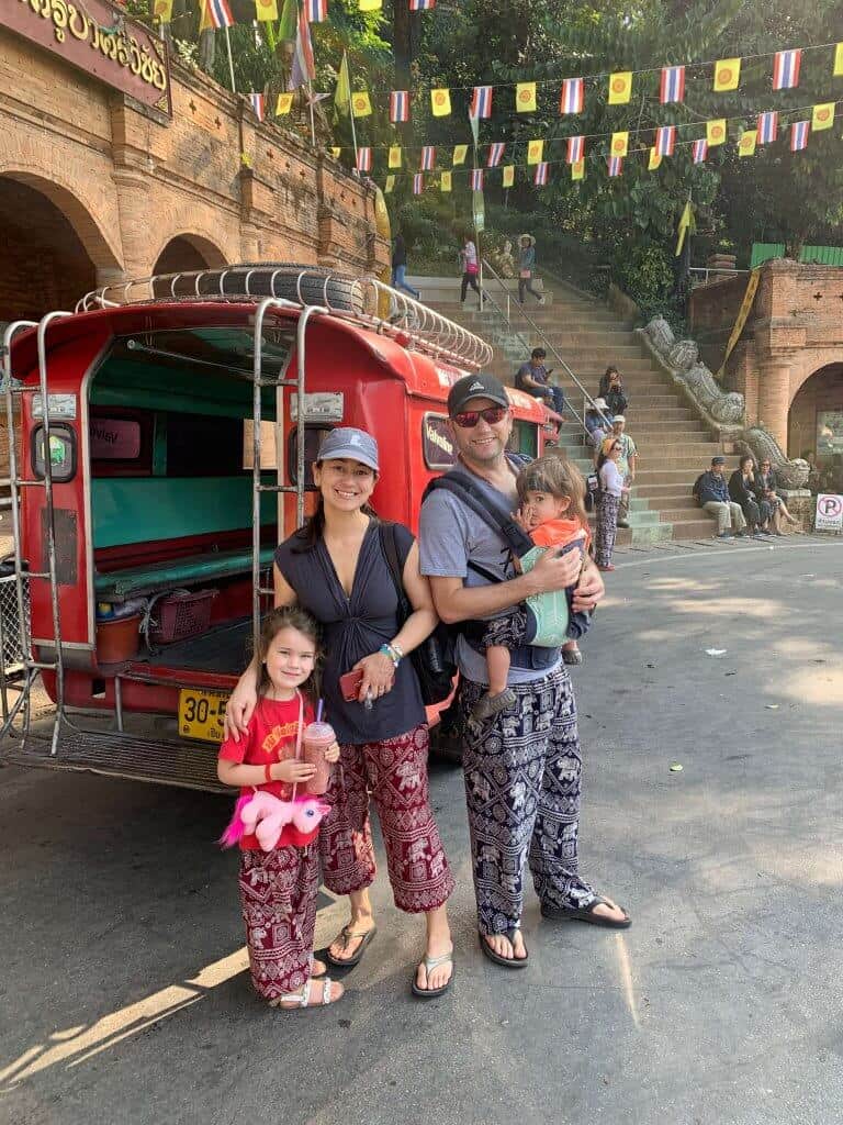 Chiang Mai with Kids - Red taxi