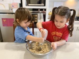 Cooking at home with the kids