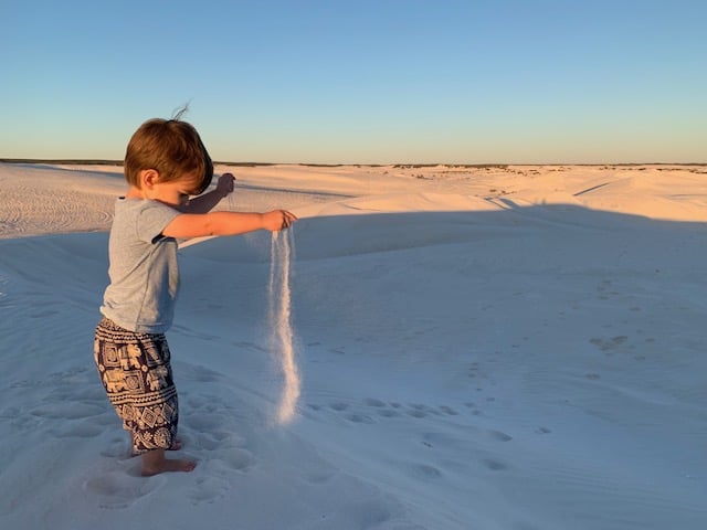 Young boy at Lancelin sand dunes