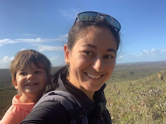 Mother and son hiking Mount Lesueur