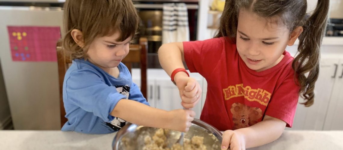 Cooking at home with the kids